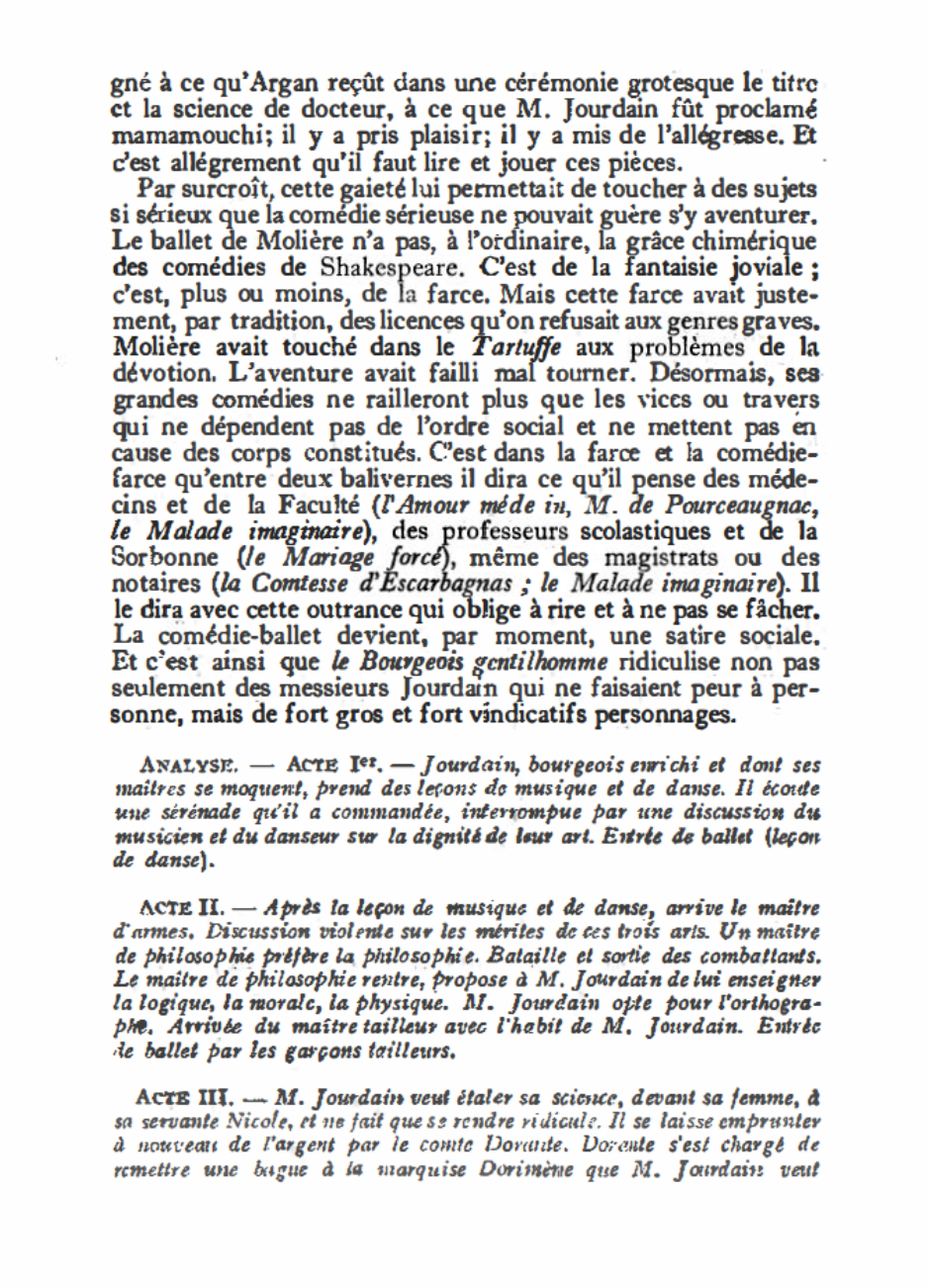 Prévisualisation du document LE BOURGEOIS GENTILHOMME de Molière  (résumé & analyse)