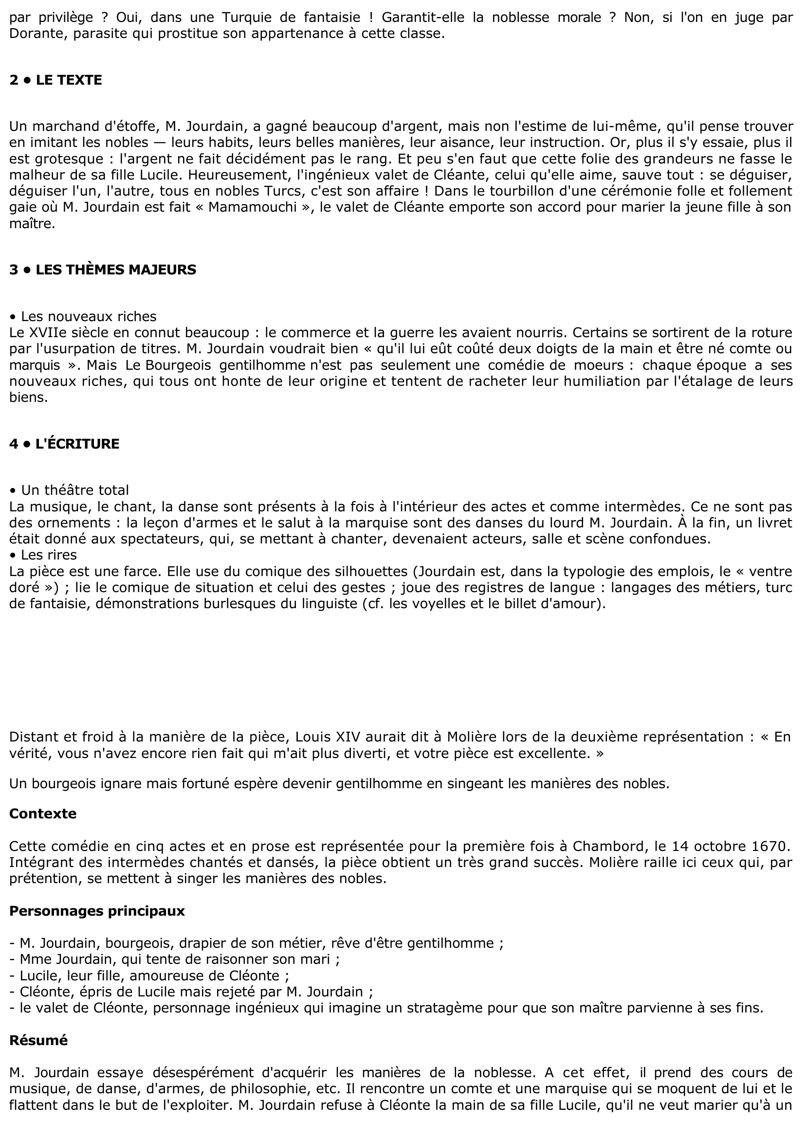 Prévisualisation du document Le Bourgeois gentilhomme de MOLIÈRE (Résumé & Analyse)
