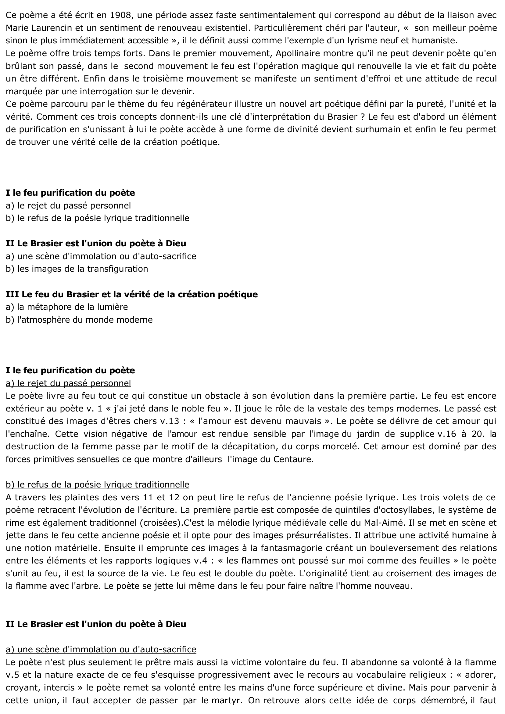 Prévisualisation du document Le brasier, Alcools (Apollinaire)
