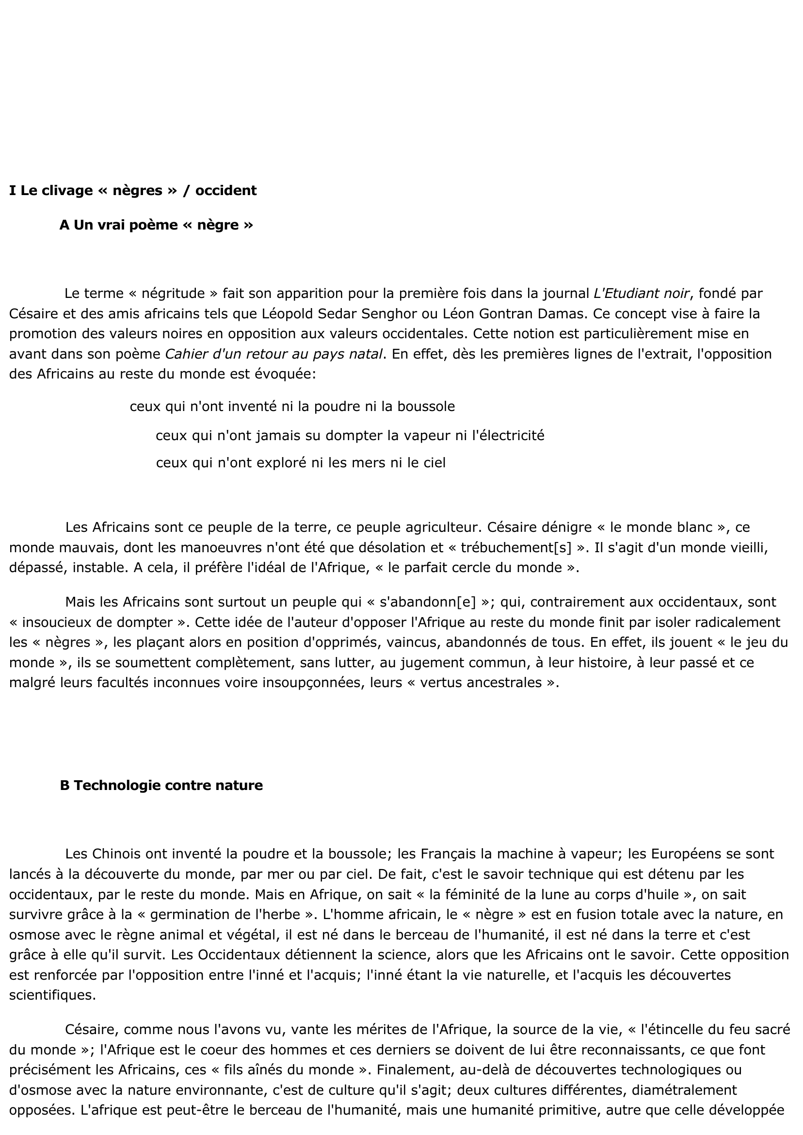 Prévisualisation du document Le Cahier d'un retour au pays natal Aimé CESAIRE - Commentaire p.41-45