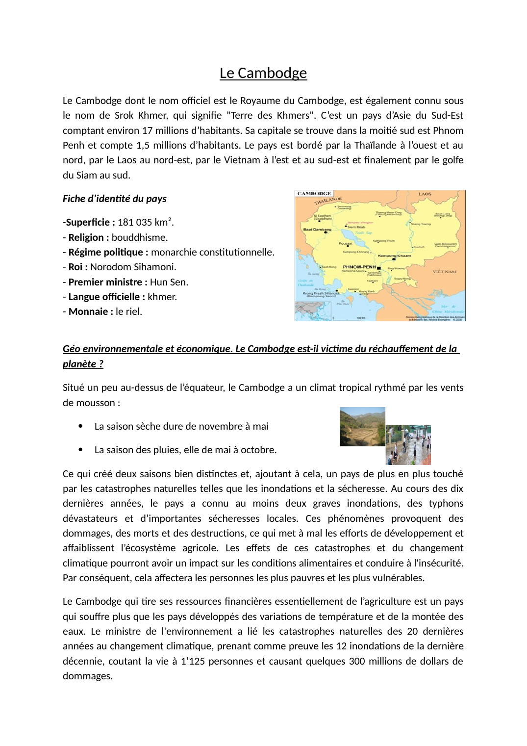 Prévisualisation du document Le Cambodge (Géopolitique et géoculturel)