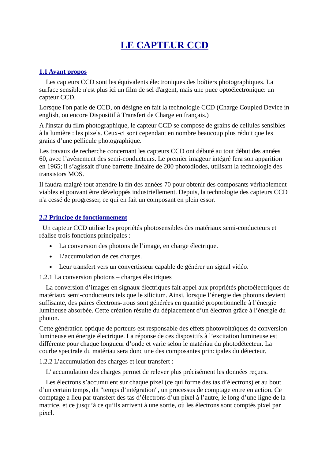 Prévisualisation du document Le capteur CCD