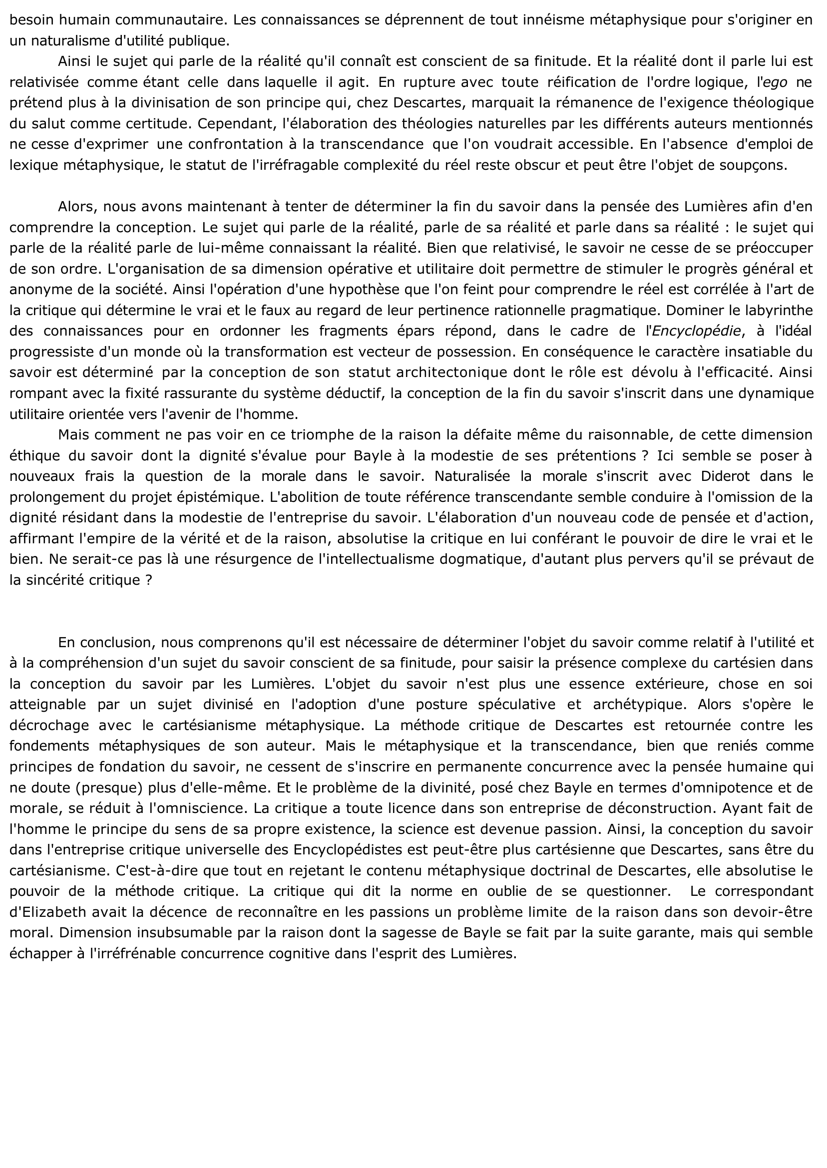 Prévisualisation du document Le cartésien et le non-cartésien dans la conception du savoir par les Lumières françaises.