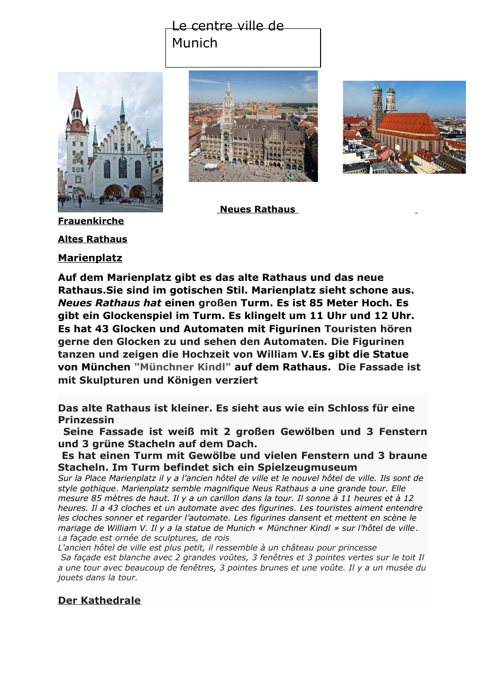 Prévisualisation du document Le centre ville de Munich