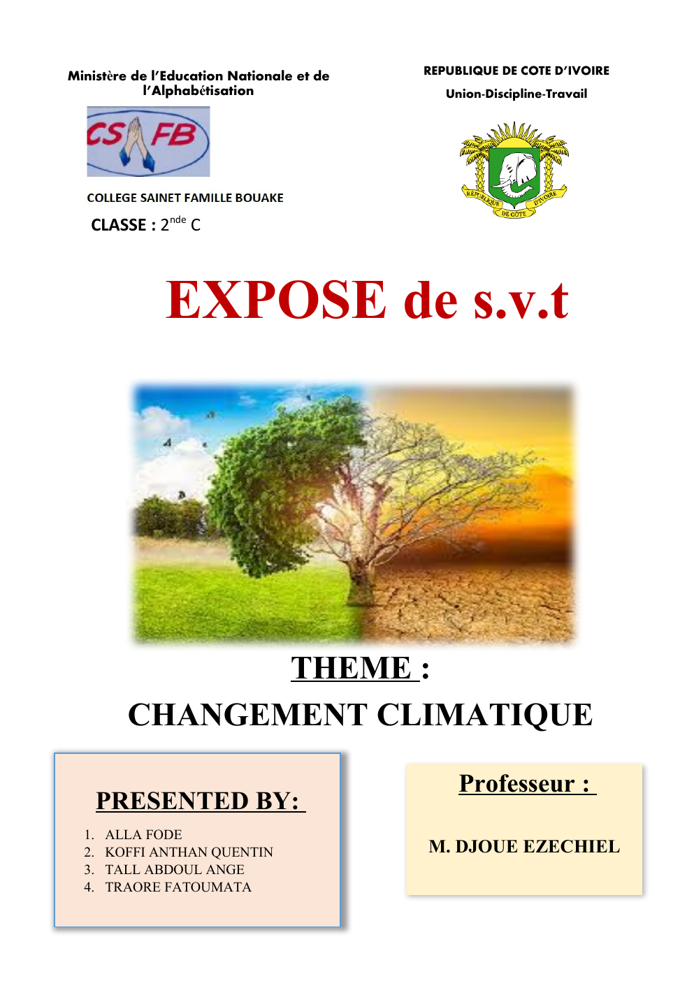 Prévisualisation du document Le changement climatique