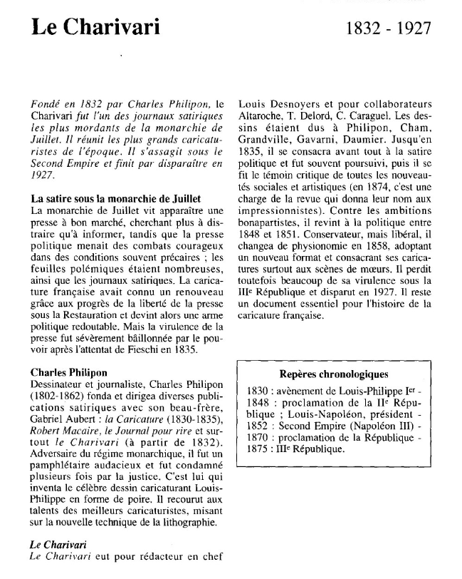 Prévisualisation du document Le Charivari.