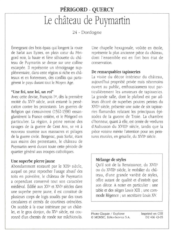 Prévisualisation du document Le château de Puymartin24 - Dordogne.