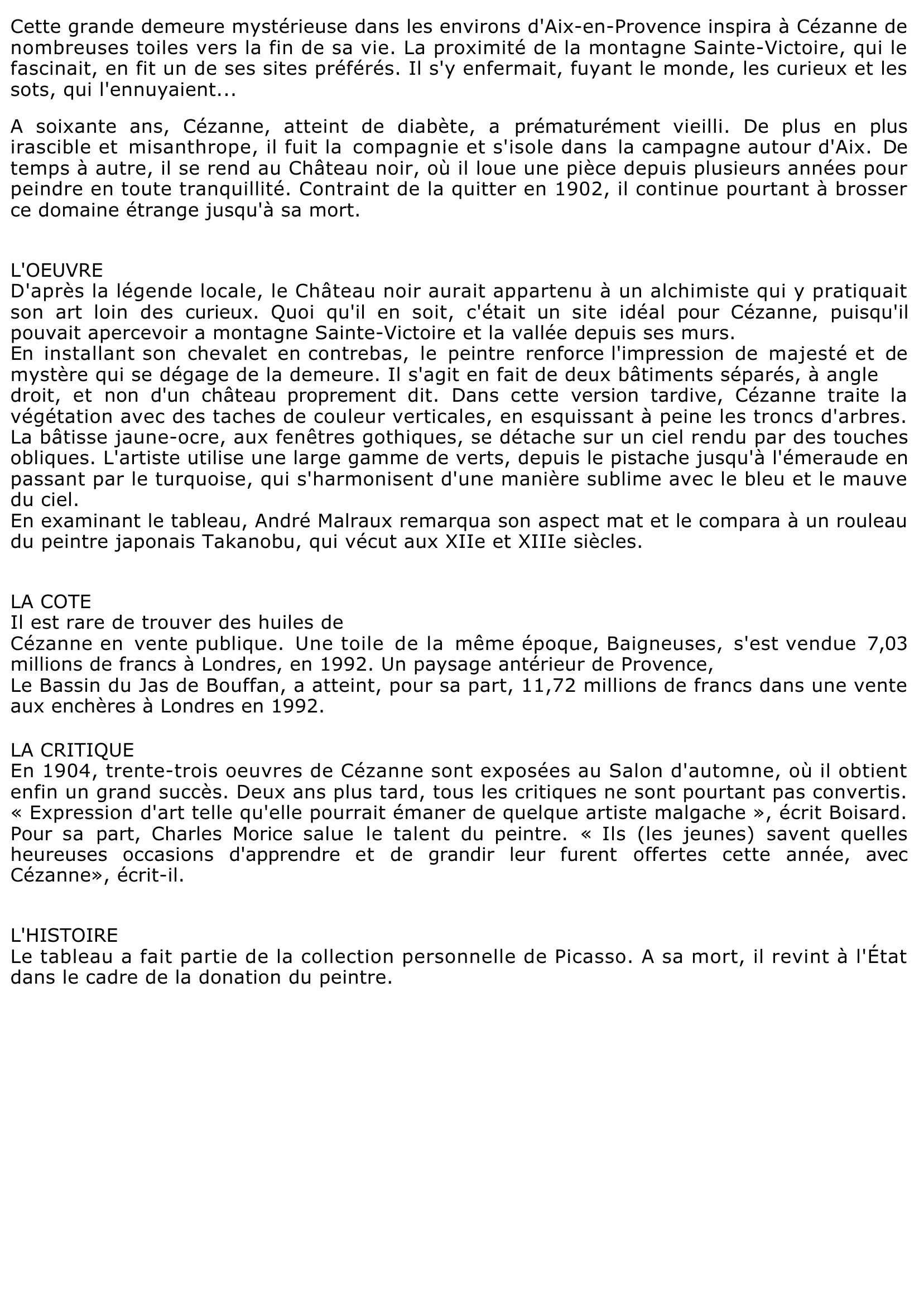 Prévisualisation du document Le Château noir de Cézanne (peinture)