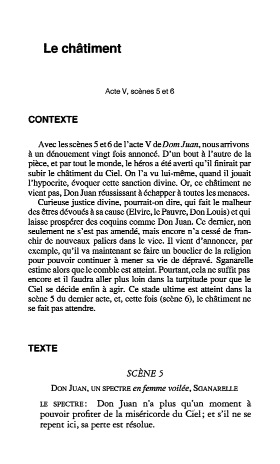 Prévisualisation du document Le châtiment
Acte V, scènes 5 et 6 - Dom Juan de Molière