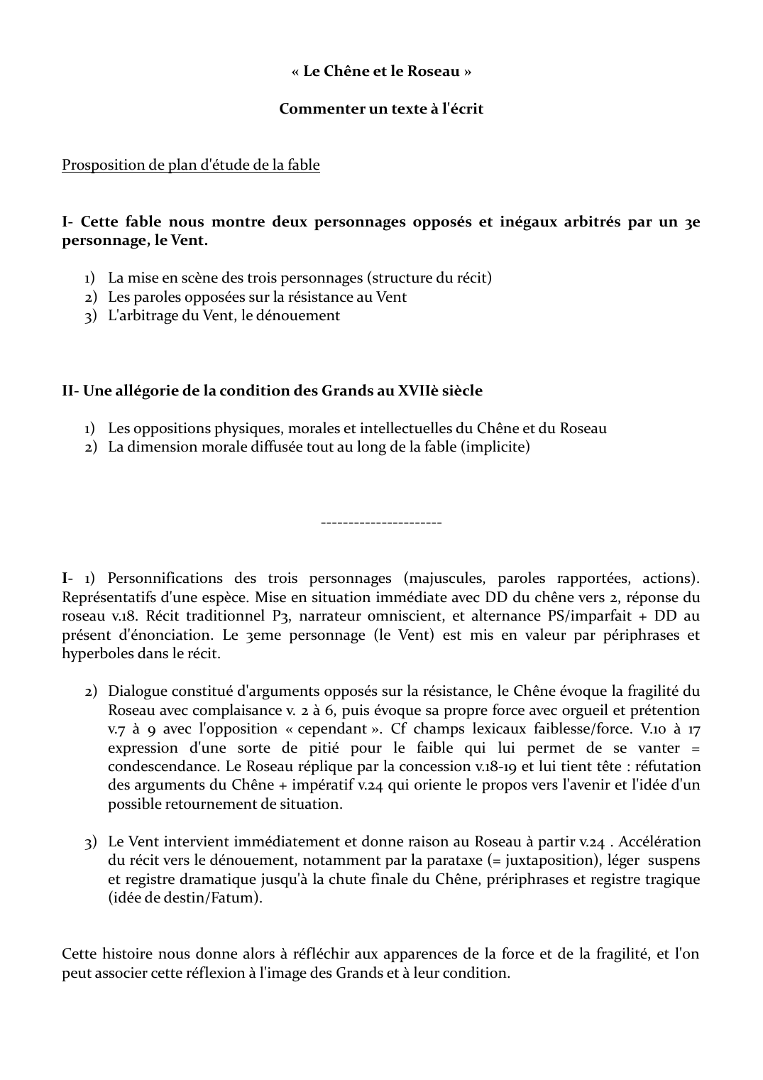 Prévisualisation du document « Le Chêne et le Roseau » de La Fontaine - commentaire