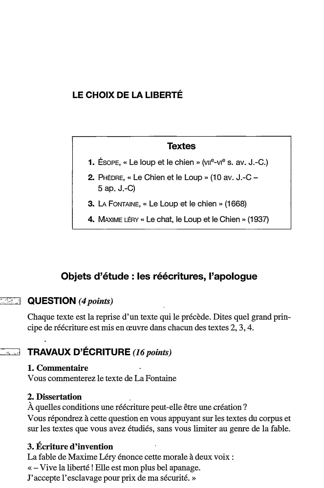Prévisualisation du document LE CHOIX DE LA LIBERTÉ (corpus corrigé)
