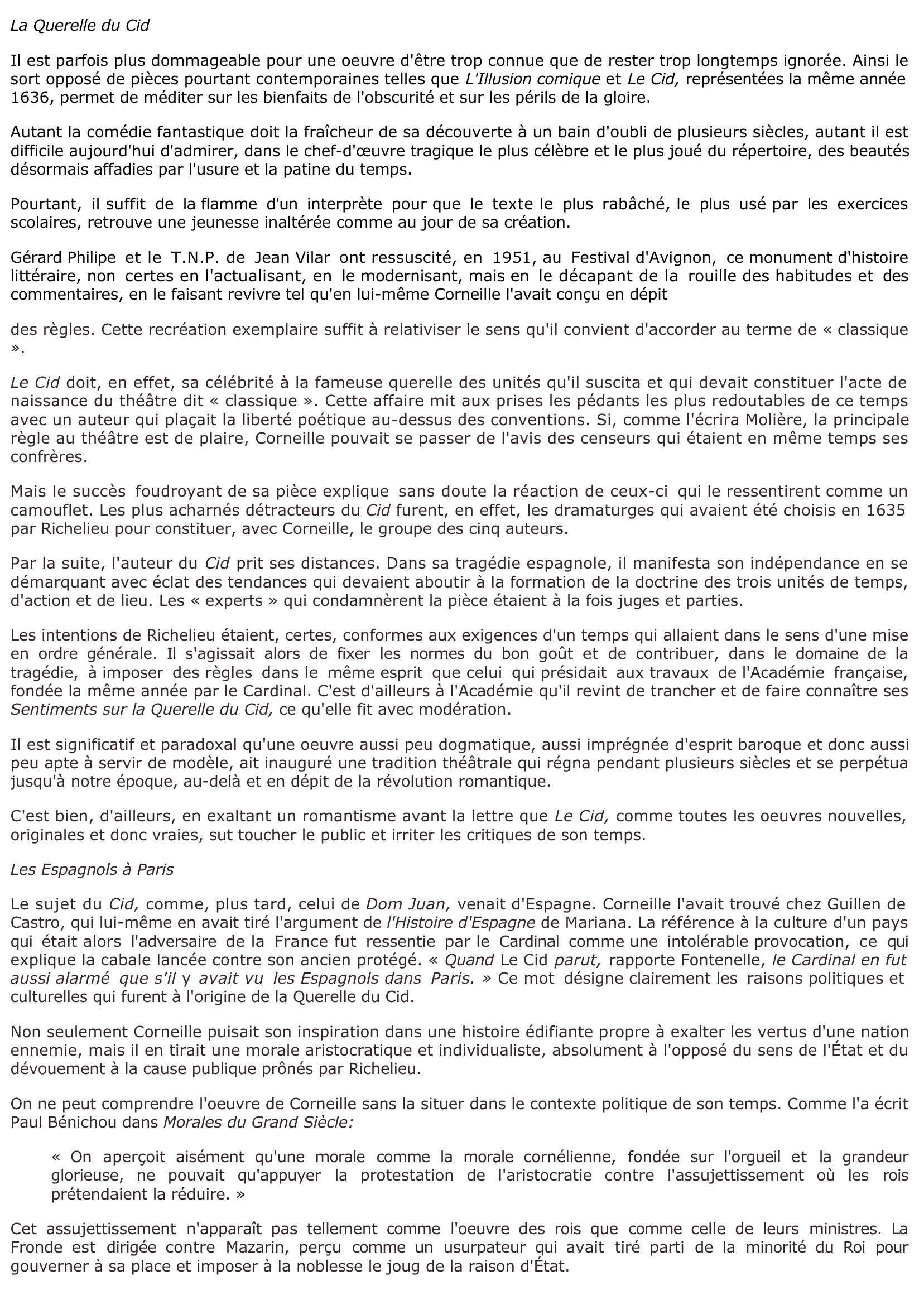 Prévisualisation du document Le Cid de Corneille (Résumé & Analyse)