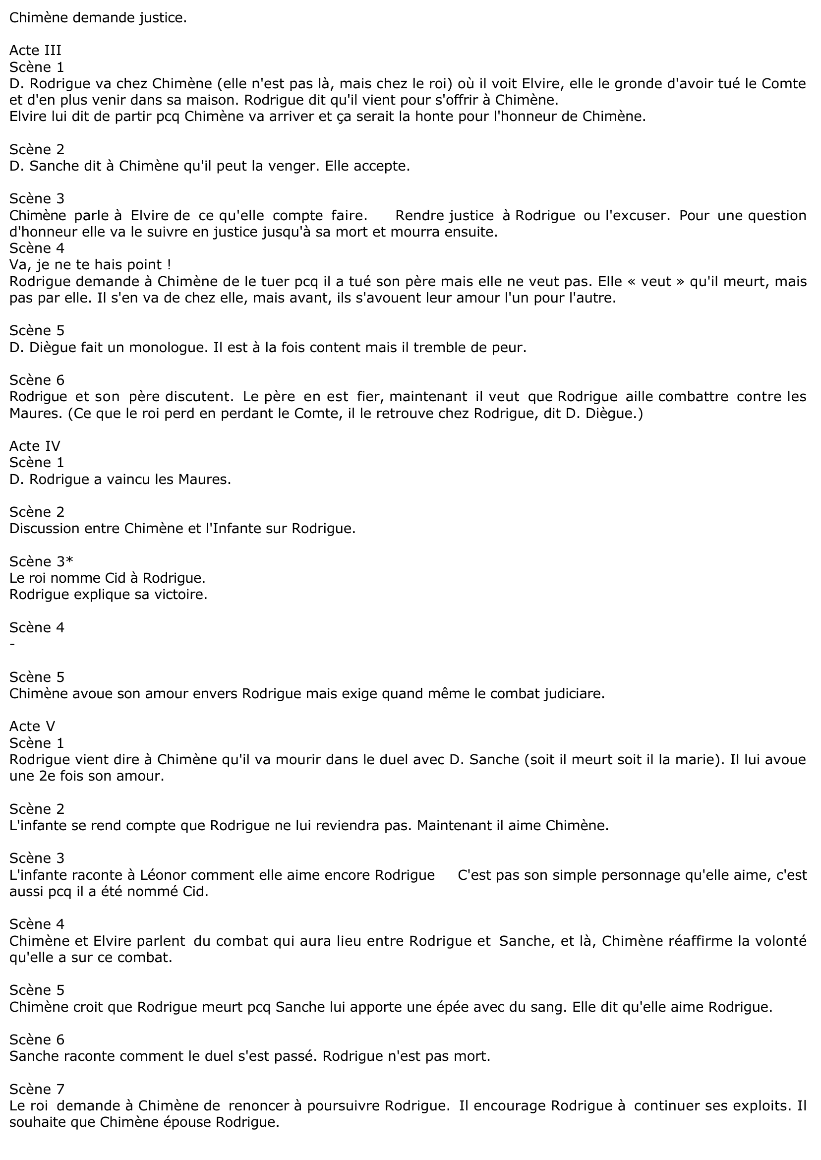 Prévisualisation du document Le Cid Résumé Par Scène