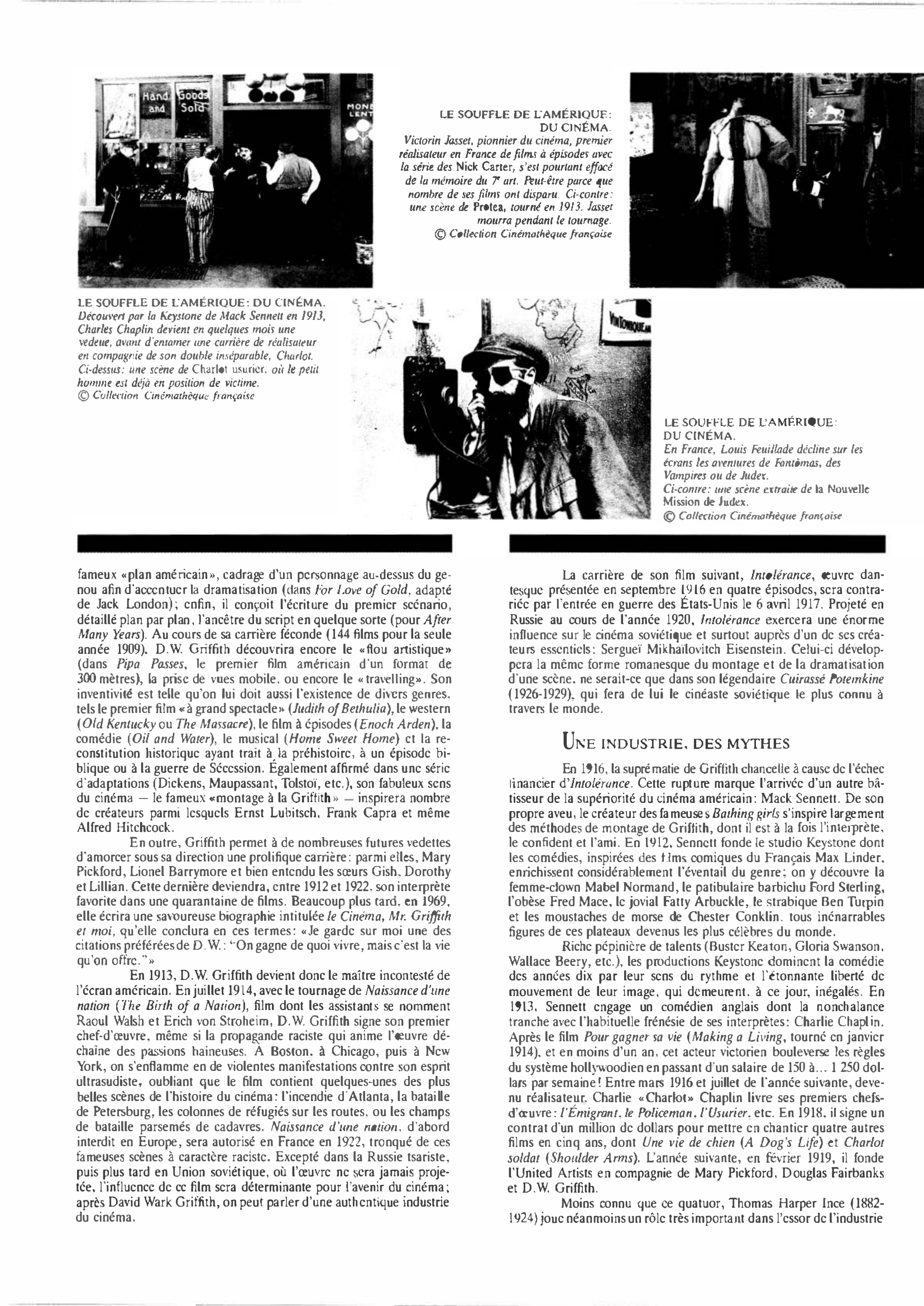 Prévisualisation du document Le CINÉMA américain de 1910 à 1919 : Histoire