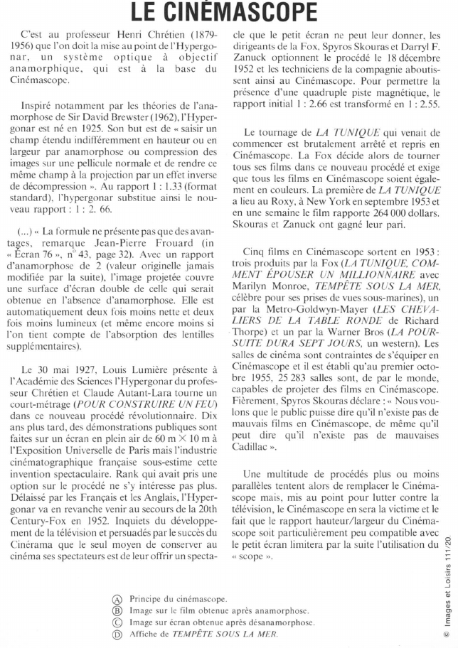 Prévisualisation du document LE CINEMASCOPE