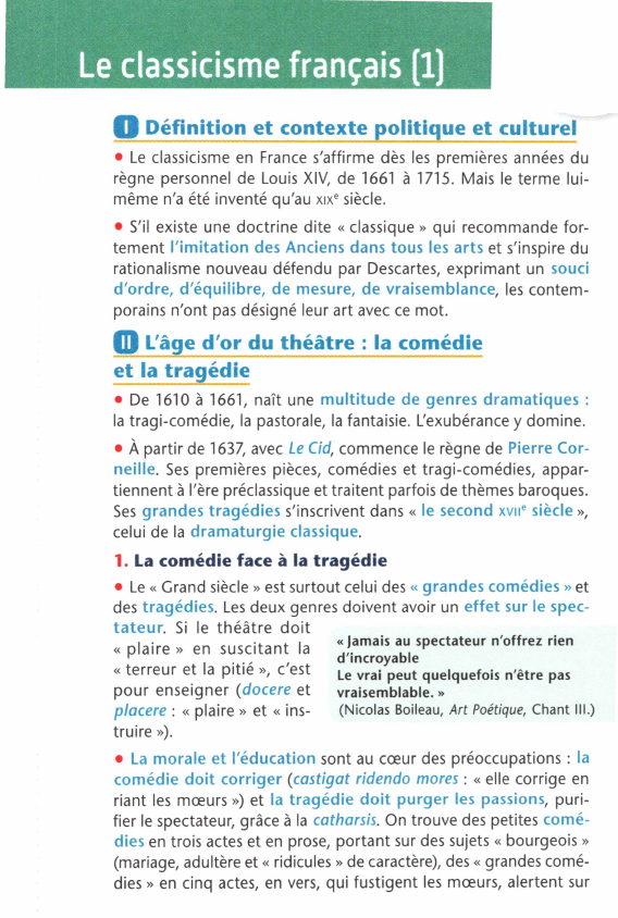 Prévisualisation du document Le classicisme français (1)