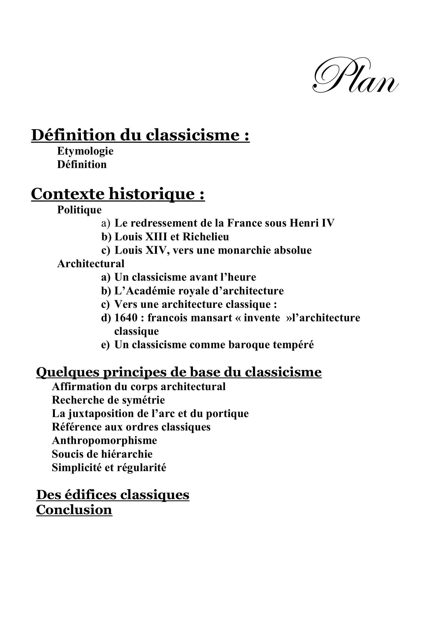 Prévisualisation du document Le classicisme français : Architecture