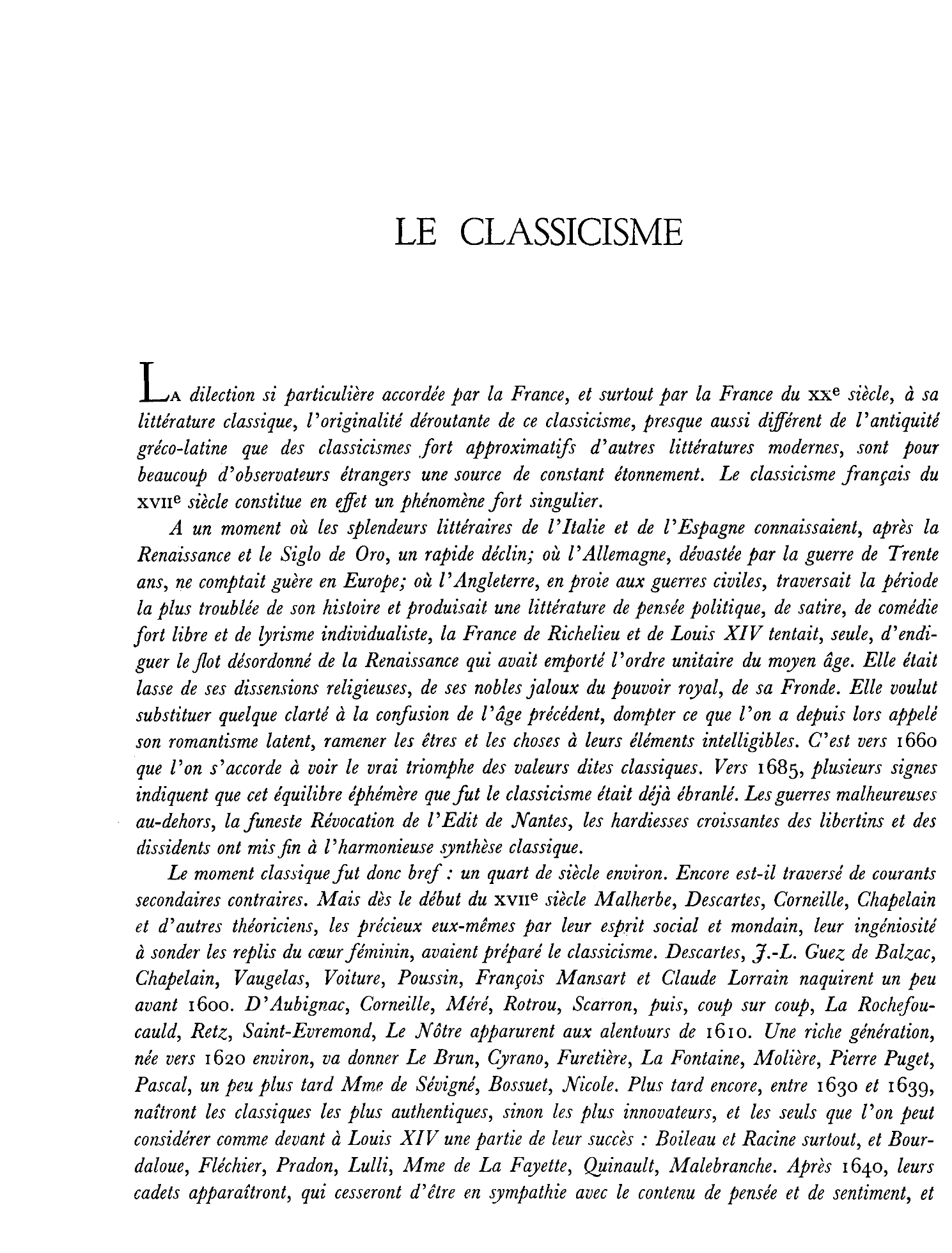 Prévisualisation du document Le Classicisme: résumé et analyse