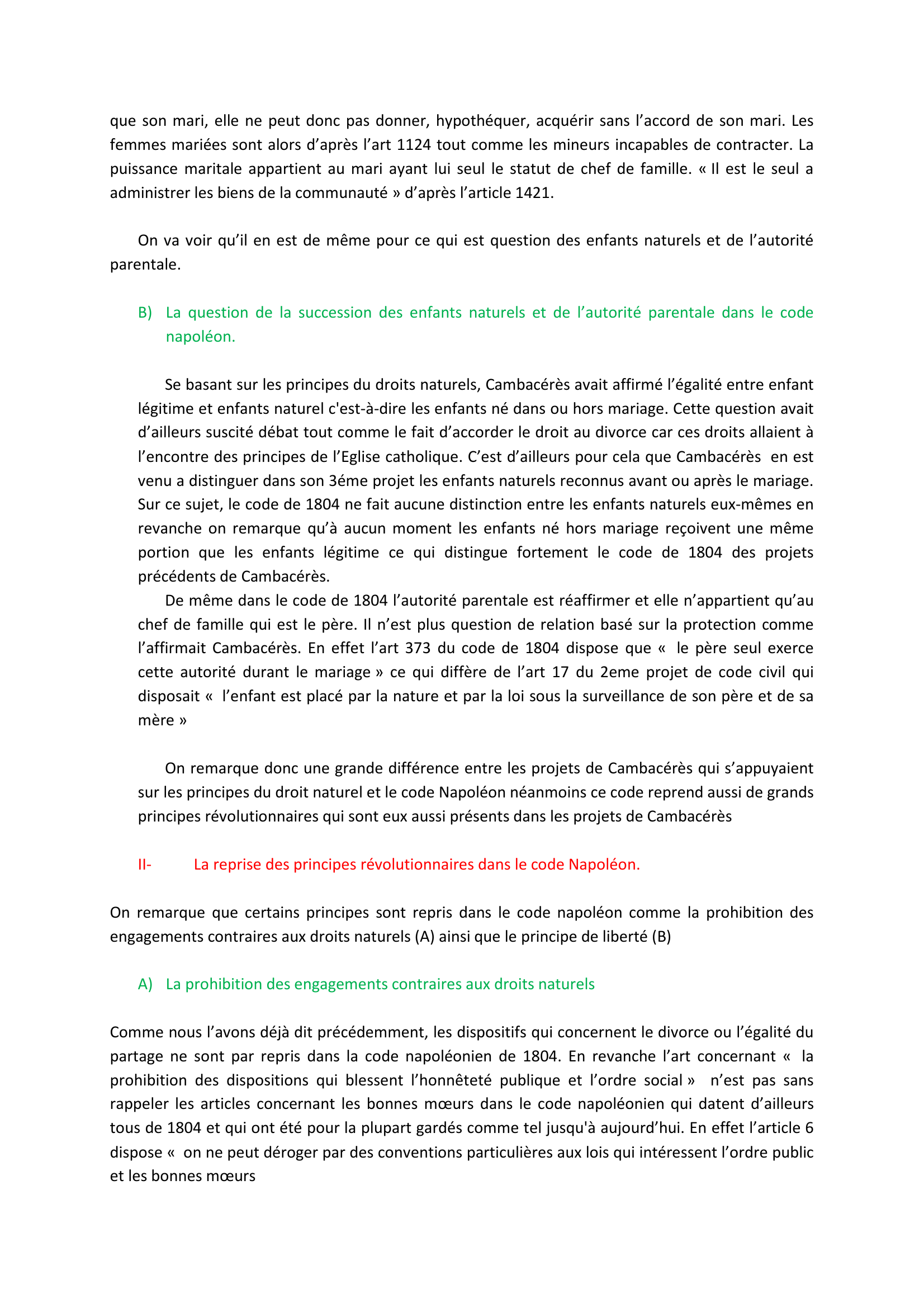 Prévisualisation du document « Le code Napoléon s'inscrit-il dans la continuité des projets de Cambacérès ? »