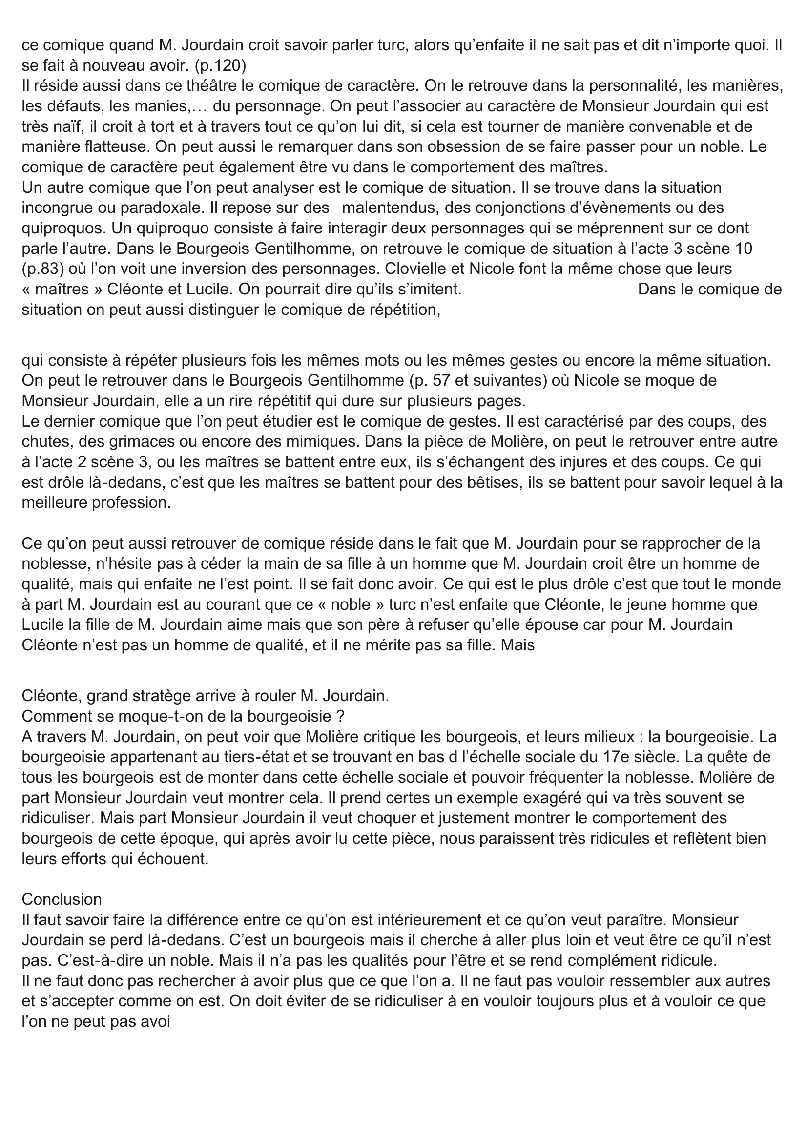 Prévisualisation du document Le Comique dans Le Bougeois Gentilhomme De Molière