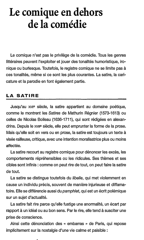 Prévisualisation du document Le comique en dehors
de la comédie
Le comique n'est pas le privilège de la comédie. Tous les genres
littéraires...