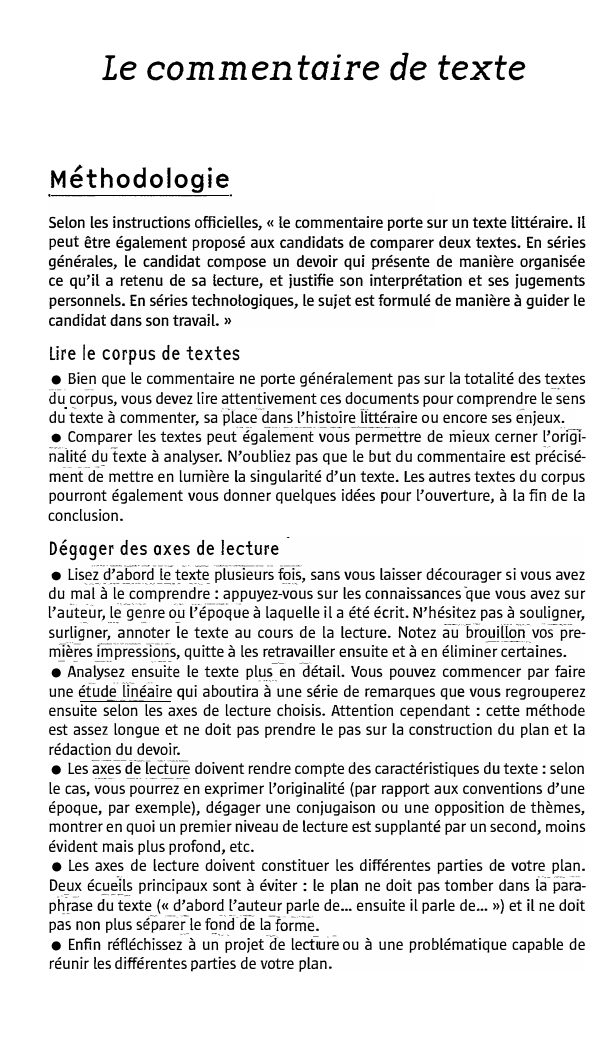 Prévisualisation du document Le commentaire de texte