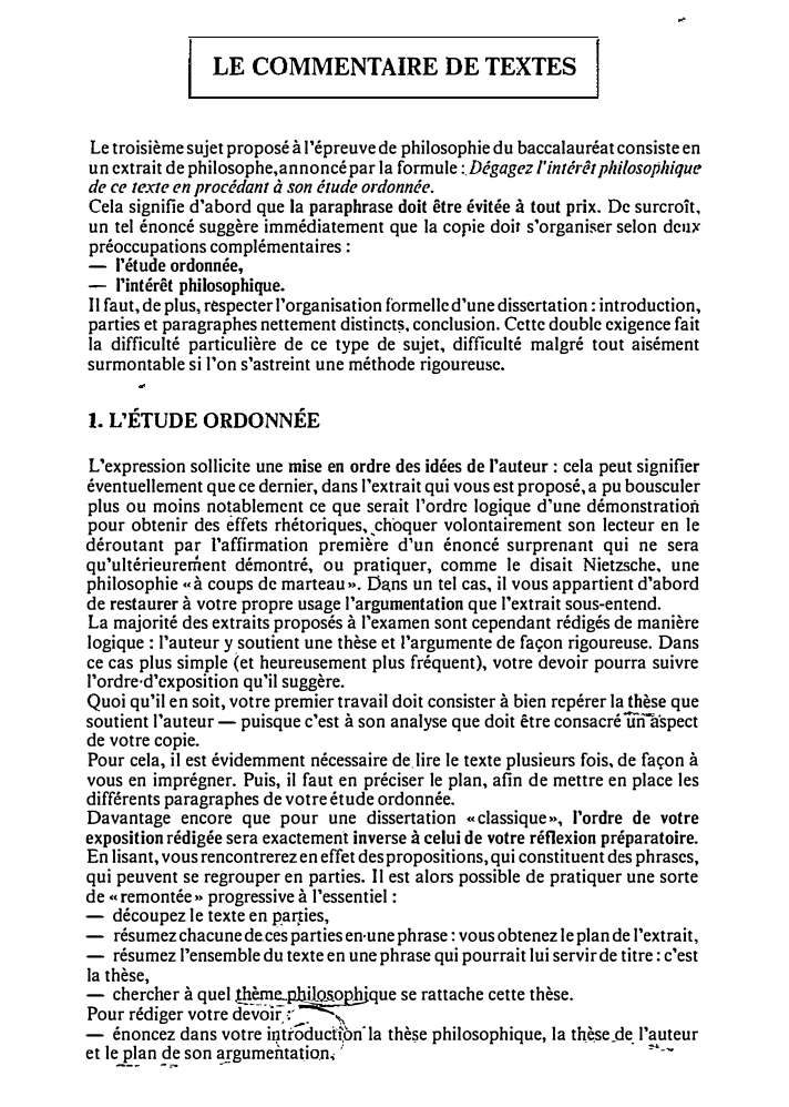 Prévisualisation du document LE COMMENTAIRE DE TEXTES