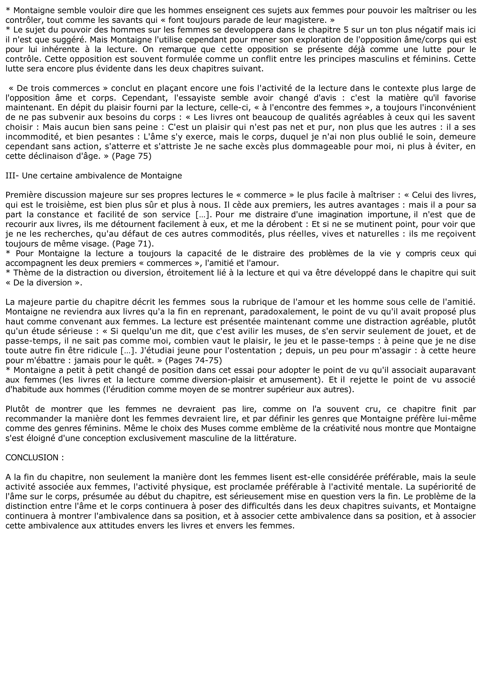 Prévisualisation du document Le commerce des femmes : Montaigne, Essais, livre III, chap. 3