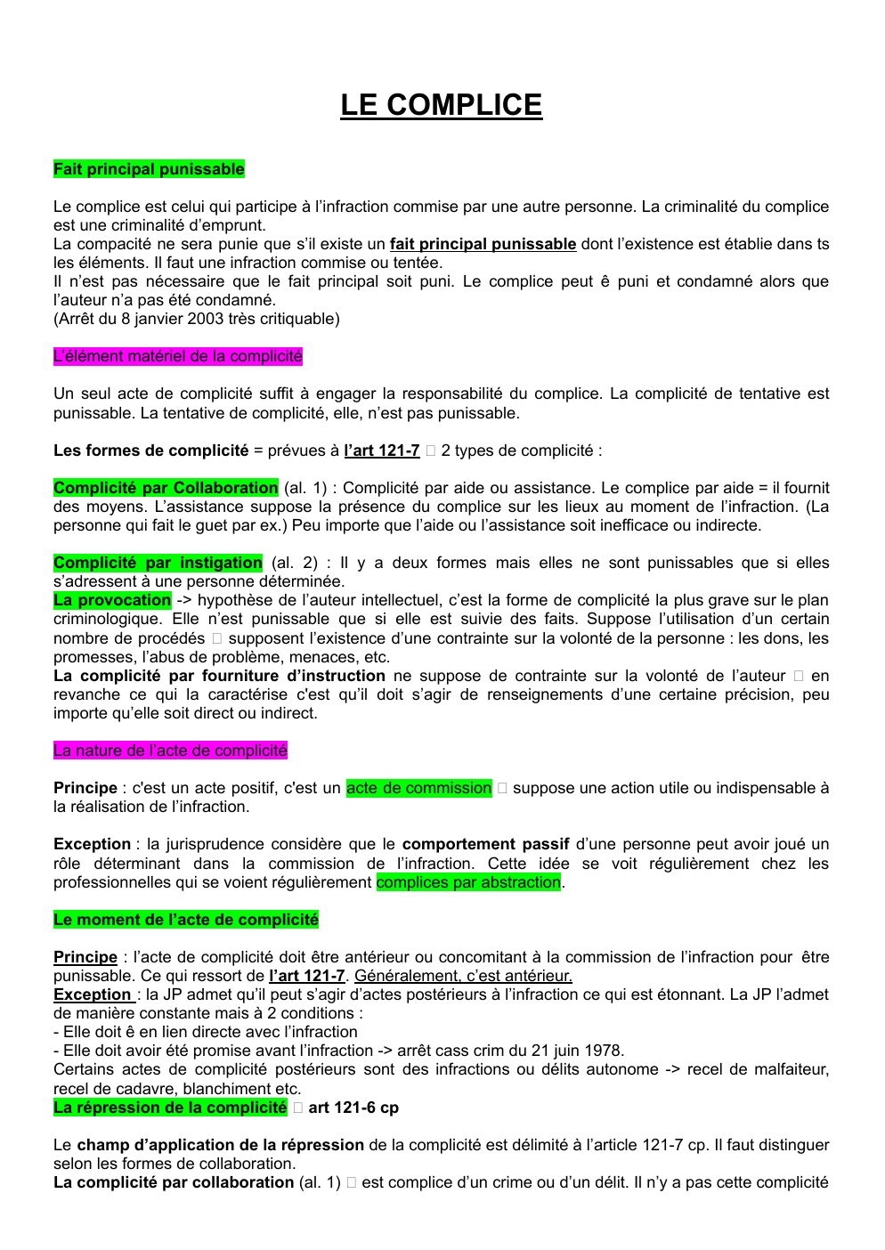 Prévisualisation du document Le complice