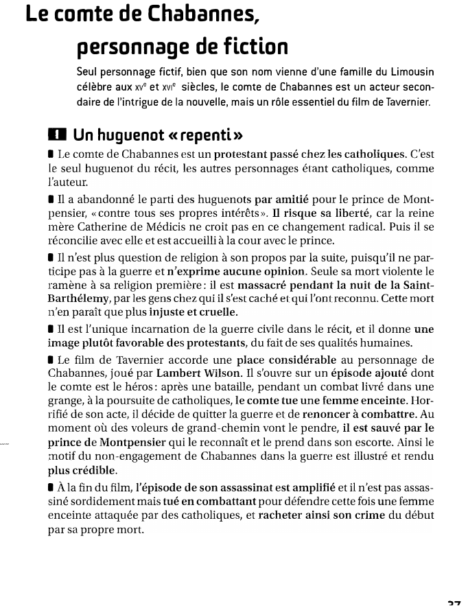 Prévisualisation du document Le comte de Chabannes, personnage de fiction