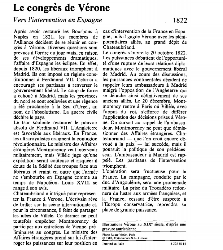 Prévisualisation du document Le congrès de VéroneVers l'intervention en Espagne.