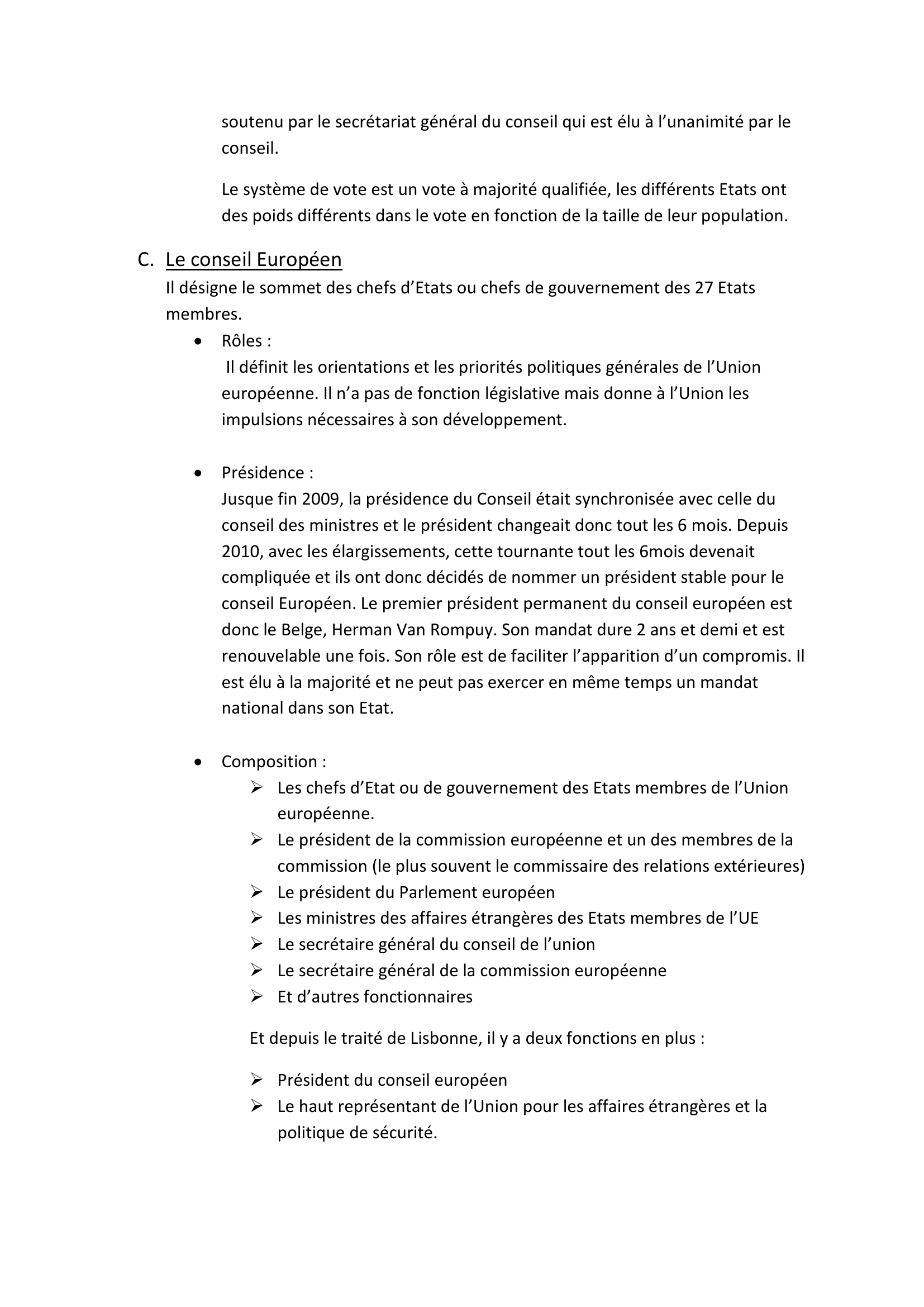 Prévisualisation du document Le conseil Européen et le conseil de l'Union Européenne