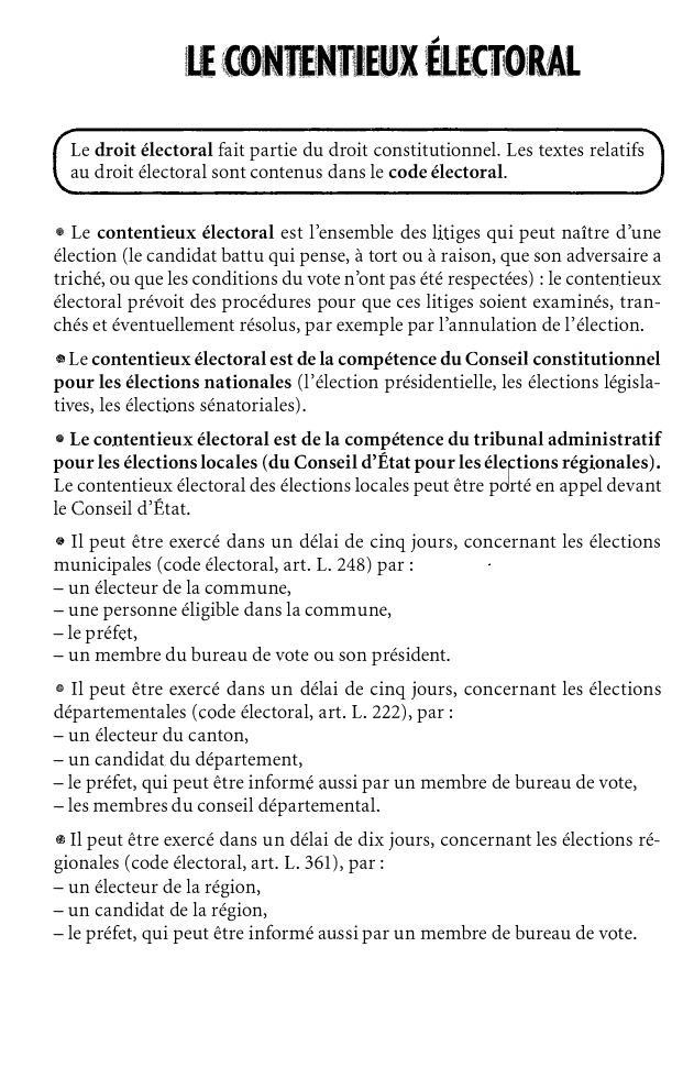 Prévisualisation du document Le contentieux électoral