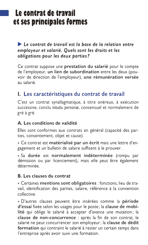 Prévisualisation du document Le contrat de travail et ses principales formes