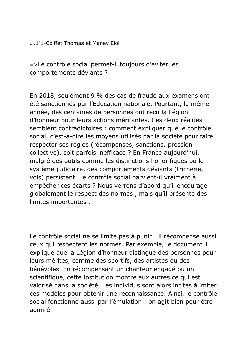 Prévisualisation du document Le contrôle social permet-il toujours d’éviter les  comportements déviants ?