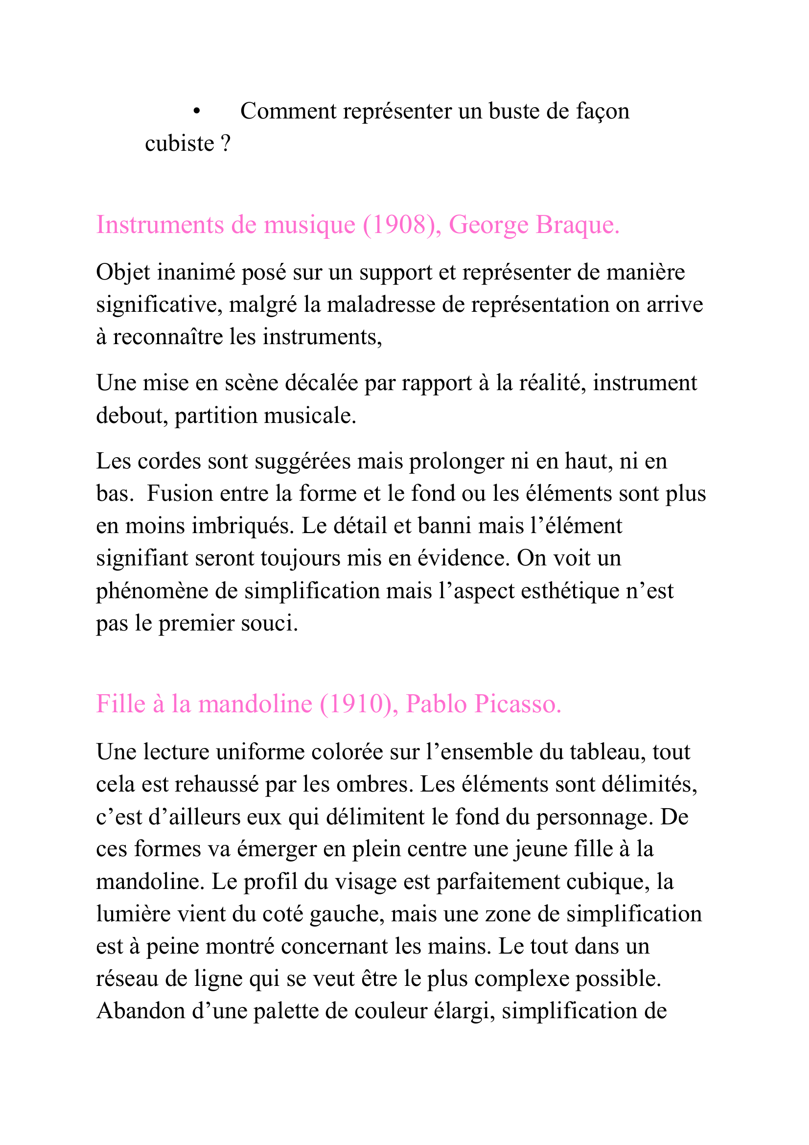 Prévisualisation du document LE CUBISME (analyse de tableaux de Picasso et de Braque)