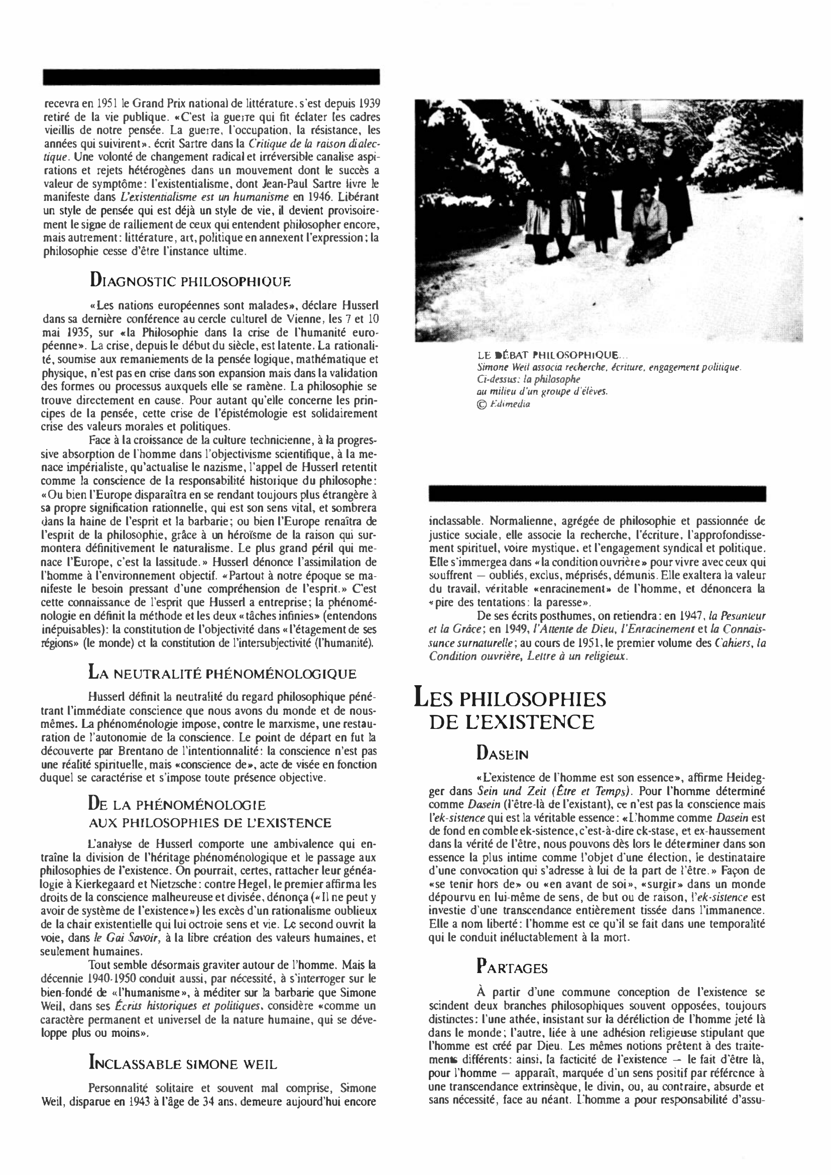 Prévisualisation du document LE DÉBAT    Philosophique de 1940 à 1949 : Histoire