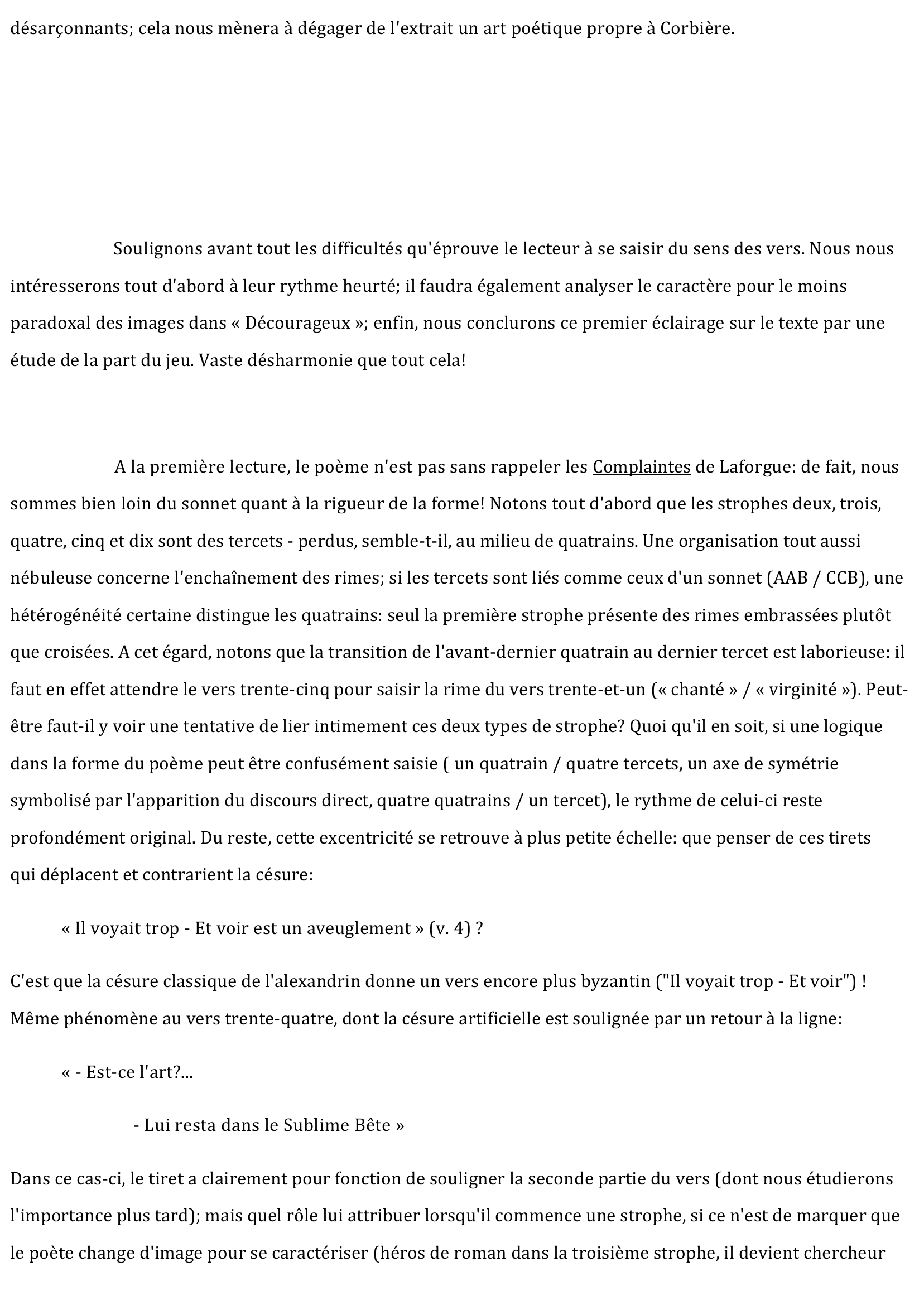 Prévisualisation du document « Le Décourageux », les Amour Jaunes, T. Corbière