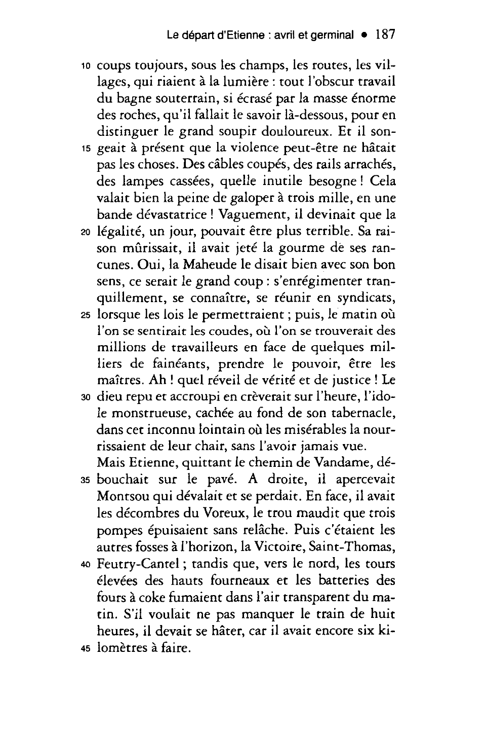 Prévisualisation du document Le départ d'Etienne : avril et germinal - Septième partie, chapitre VI (Germinal de Zola)