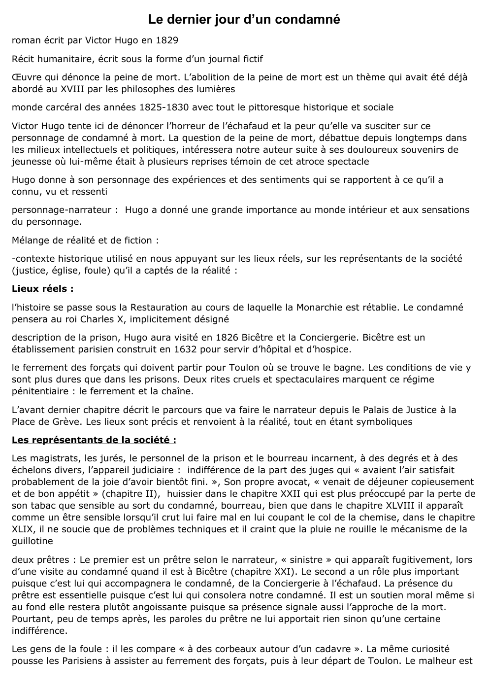 Prévisualisation du document Le dernier jour d’un condamné roman écrit par Victor Hugo en 1829