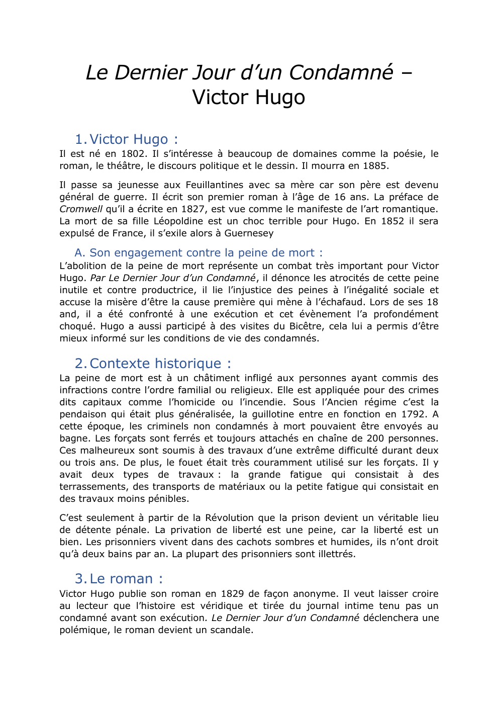 Prévisualisation du document Le Dernier Jour d’un Condamné – Victor Hugo