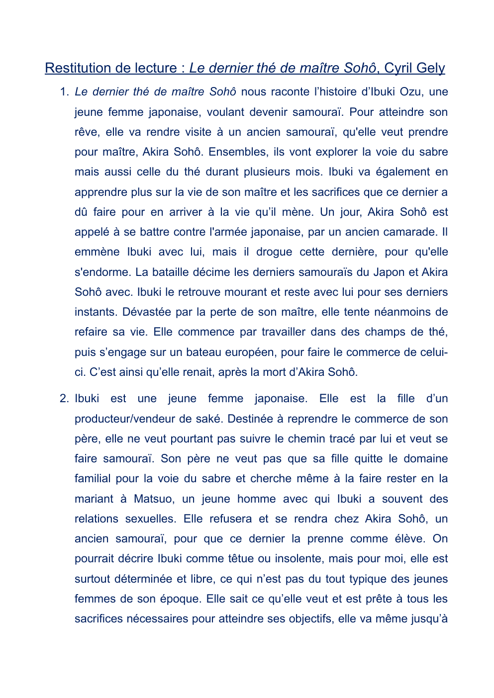 Prévisualisation du document Le dernier thé de maître Soho - Cyril Gely