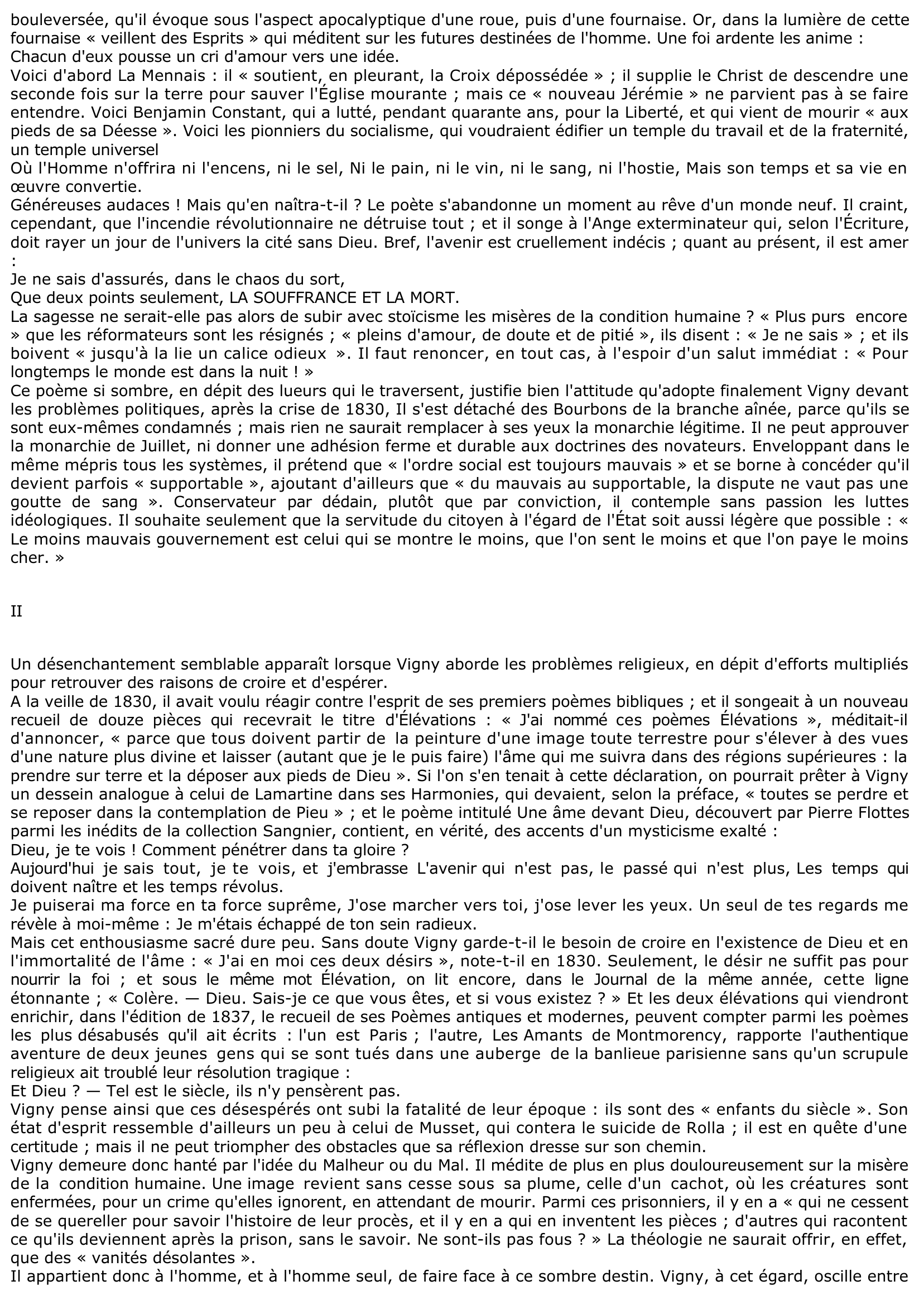 Prévisualisation du document LE DÉSENCHANTEMENT (1830-1837) d'Alfred de Vigny