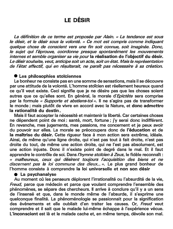 Prévisualisation du document LE DÉSIR (fiche bac)