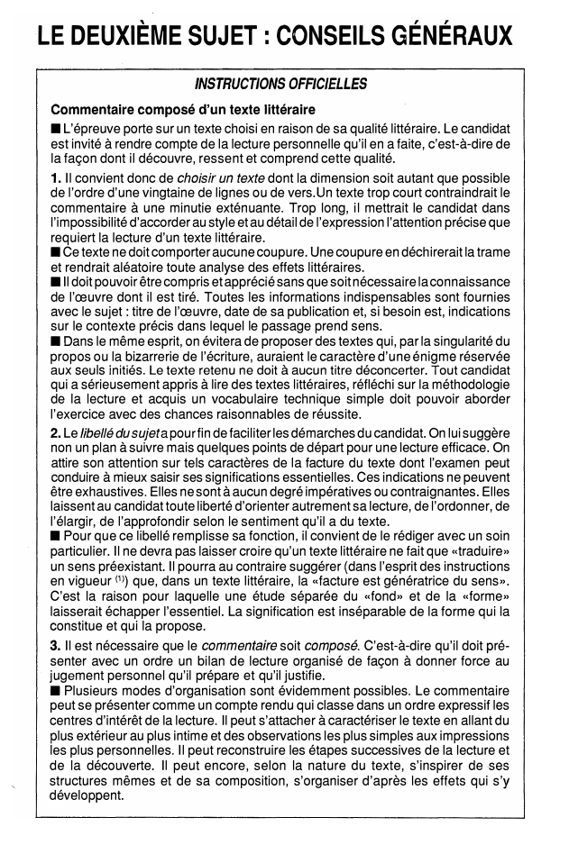 Prévisualisation du document LE DEUXIÈME SUJET : CONSEILS GÉNÉRAUX