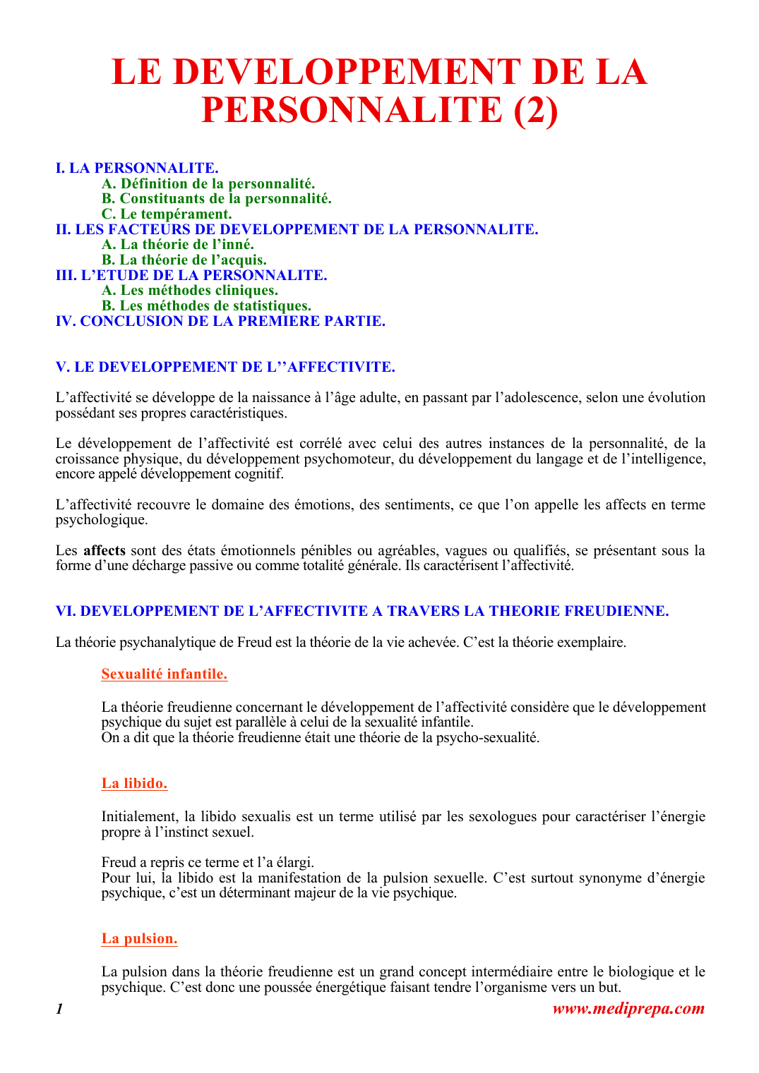 Prévisualisation du document LE DEVELOPPEMENT DE LAPERSONNALITE (2)I.