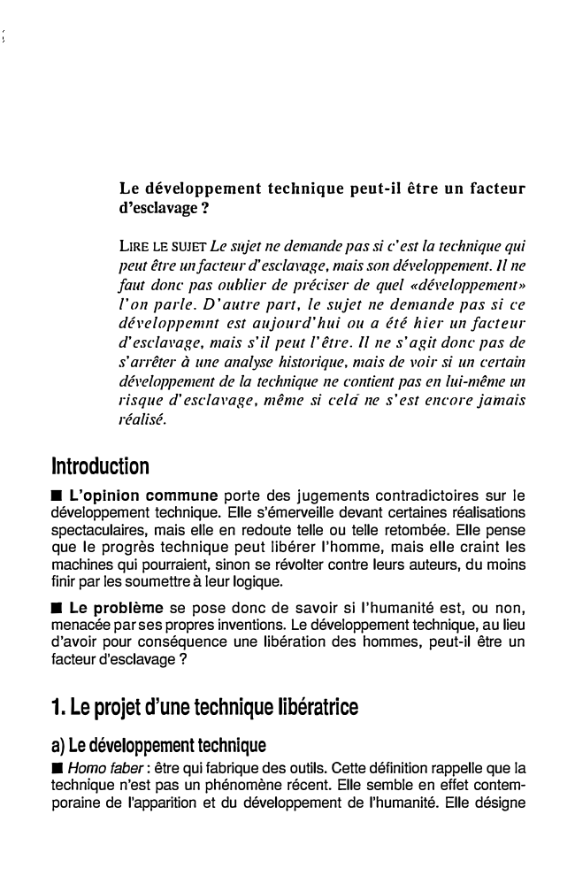 Prévisualisation du document Le développement technique peut-il être un facteur d'esclavage ?