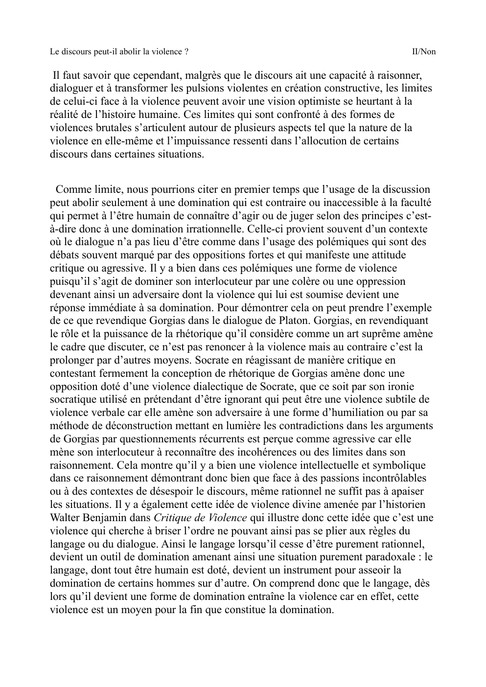 Prévisualisation du document Le discours peut-il abolir la violence ?