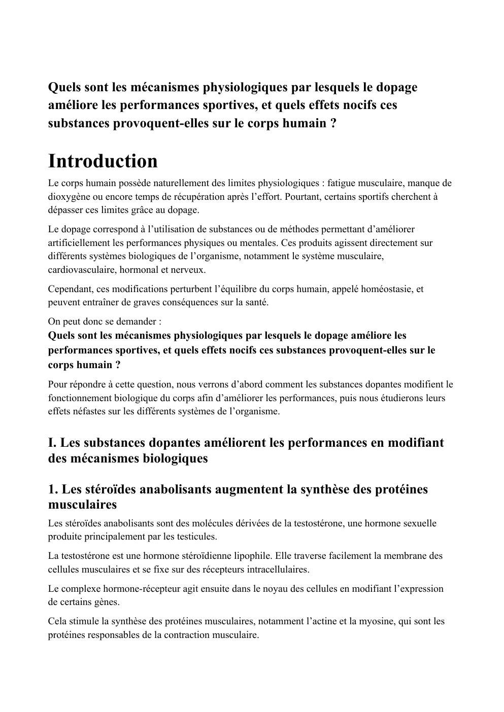 Prévisualisation du document Le dopage Grand oral