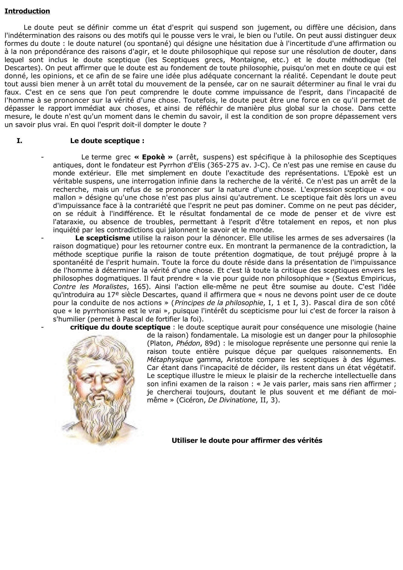 Prévisualisation du document Le doute est-il impuissance ou force de l'esprit  	?